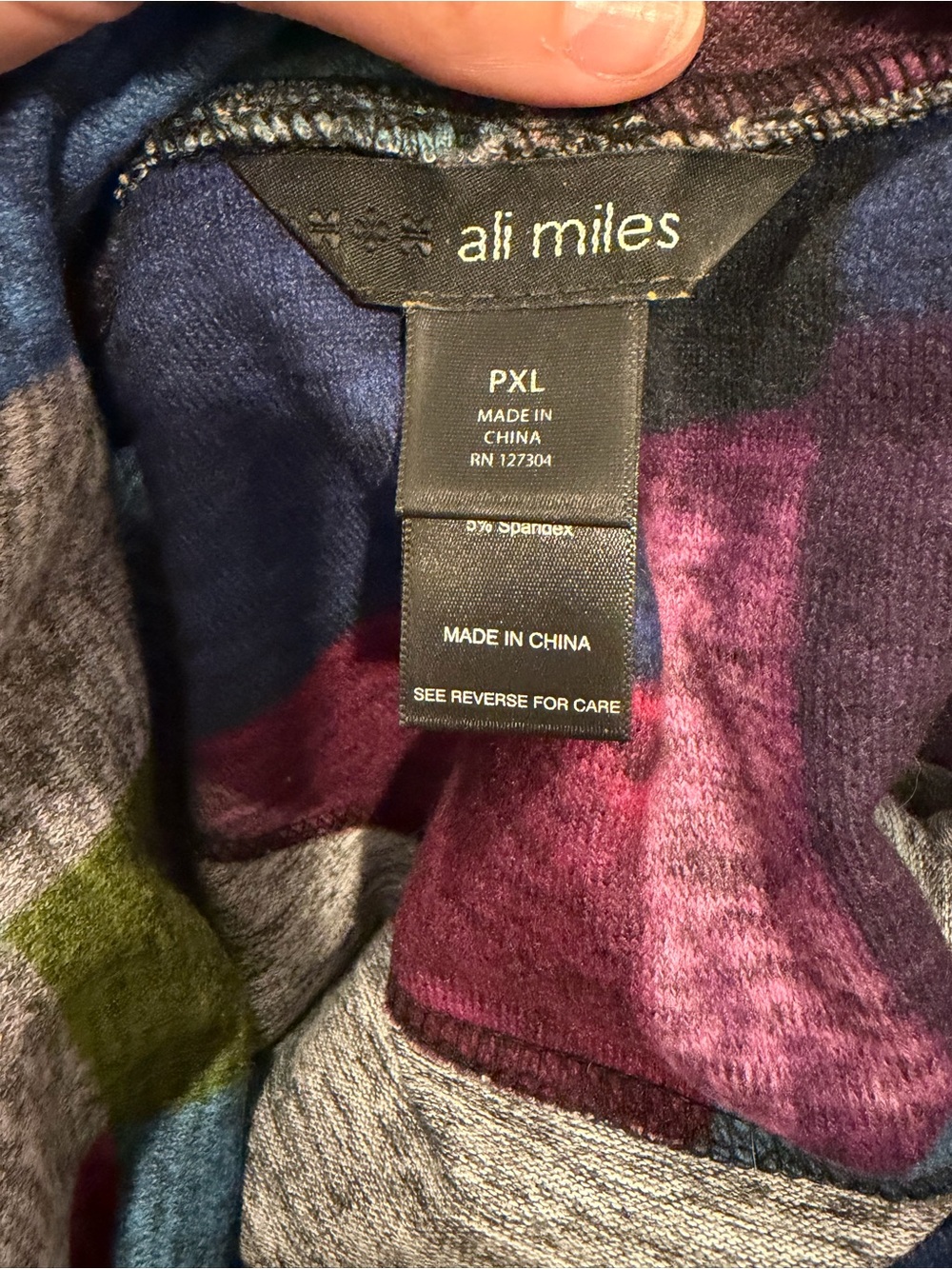 Ali Miles colorful artsy cowl neck pullover tunic top art‎ to wear women’s XLP - Picture 7 of 9